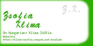 zsofia klima business card
