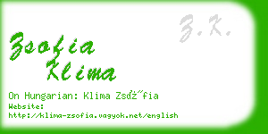 zsofia klima business card